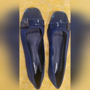 Blue slip ons shoes